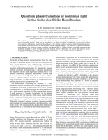 Quantum phase transition of nonlinear light in the finite size Dicke Hamiltonian