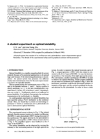 A STUDENT EXPERIMENT ON OPTICAL BISTABILITY