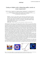 Lasing on higher-order whispering gallery modes at room temperature