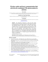 Wireless audio and burst communication link with directly modulated THz photoconductive antenna