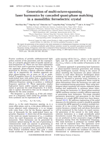 Generation of multi-octave-spanning laser harmonics by cascaded quasi-phase matching in a monolithic ferroelectric crystal