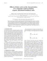 Effects of duty cycle on the characteristics of a composite surface-emitting organic distributed feedback laser