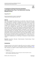 A comparison of virtual classroom simulation and traditional role-play in two mathematics teaching methods courses