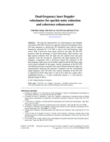 Dual-frequency laser Doppler velocimeter for speckle noise reduction and coherence enhancement