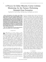 A process for inline minority carrier lifetime monitoring for the furnace performing denuded zone formation