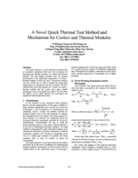 A novel quick thermal test method and mechanism for coolers and thermal modules