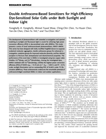 Double Anthracene-Based Sensitizers for High-Efficiency Dye-Sensitized Solar Cells under Both Sunlight and Indoor Light