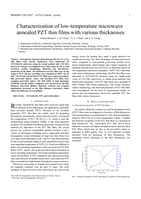 Characterization of low-temperature microwave annealed PZT thin films with various thicknesses
