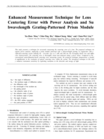 Enhanced Measurement Technique for Lens Centering Error with Power Analysis and Su bwavelength Grating-Patterned Prism Module