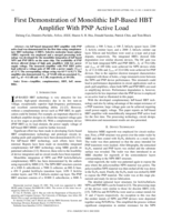 First demonstration of monolithic InP-based HBT amplifier with PNP active load