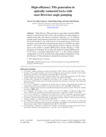 High-efficiency THz generation in optically contacted GaAs with near-Brewster angle pumping