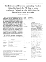 The extension of universal generating function method to search for all one-to-many d-minimal paths of acyclic multi-state-arc flow-conservation networks