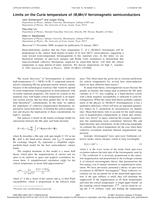 Limits on the curie temperature of (III,Mn)V ferromagnetic semiconductors