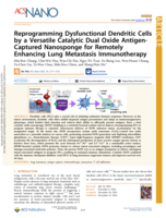 eprogramming Dysfunctional Dendritic Cells by a Versatile Catalytic Dual Oxide Antigen Captured Nanosponge for Remotely Enhancing Lung Metastasis Immunotherapy