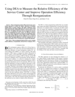 Using DEA to measure the relative efficiency of the service center and improve operation efficiency through reorganization
