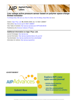 Low voltage active pressure sensor based on polymer space-charge-limited transistor