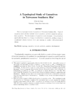 A typological study of causatives in Taiwan Southern Min