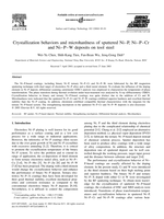Crystallization behaviors and microhardness of sputtered Ni-P, Ni-P-Cr and Ni-P-W deposits on tool steel
