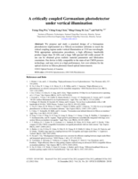 A critically coupled Germanium photodetector under vertical illumination