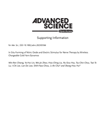 In Situ Forming of Nitric Oxide and Electric Stimulus for Nerve Therapy by Wireless Chargeable Gold Yarn-Dynamos