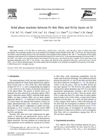 Solid phase reactions between Fe thin films and Si-Ge layers on Si