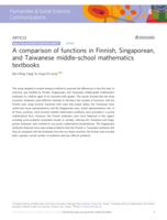 A comparison of functions in Finnish, Singaporean, and Taiwanese middle-school mathematics textbooks