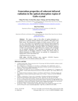 Generation properties of coherent infrared radiation in the optical absorption region of GaSe crystal
