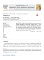 Securities auctions with pre-project information management