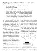 Single-layer organic electroluminescent devices by vapor deposition polymerization