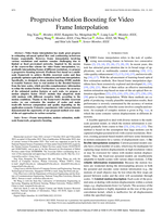 Progressive motion boosting for video frame interpolation