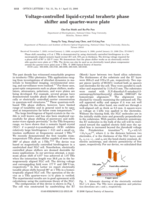Voltage-controlled liquid-crystal terahertz phase shifter and quarter-wave plate