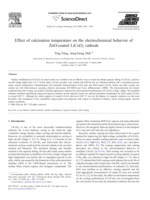 Effect of calcination temperature on the electrochemical behavior of ZnO-coated LiCoO2 cathode