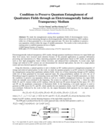 Conditions to preserve quantum entanglement of quadrature fields through an eletctromagnetally induced transparency medium