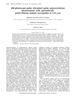 400-Photon-per-pulse ultrashort pulse autocorrelation measurement with aperiodically poled lithium niobate waveguides at 1.55 μm