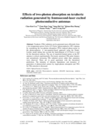 Effects of two-photon absorption on Terahertz radiation generated by femtosecond-laser excited photoconductive antennas