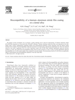 Biocompatibility of a titanium-aluminum nitride film coating on a dental alloy