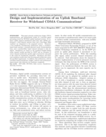 Design and Implementation of an Uplink Baseband Receiver for Wideband CDMA Communications