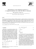 Determination of the mechanical properties of r.f.-magnetron-sputtered zinc oxide thin films on substrates