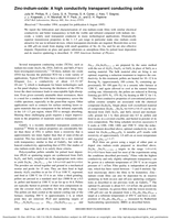 Zinc-indium-oxide: A high conductivity transparent conducting oxide
