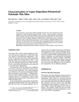 Characterization of vapor deposition polymerized polyimide thin films