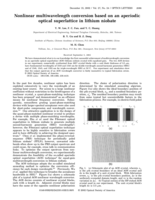 Nonlinear multiwavelength conversion based on an aperiodic optical superlattice in lithium niobate