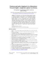 Femtosecond pulse shaping in two dimensions: Towards higher complexity optical waveforms