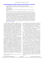 Room-temperature diluted magnetic semiconductors p- (Ga,Ni) N