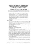 Forward and backward Terahertz-wave difference-frequency generations from periodically poled lithium niobate