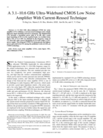 A 3.1-10.6 GHz ultra-wideband CMOS low noise amplifier with current-reused technique