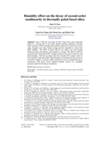 Humidity effect on the decay of second-order nonlinearity in thermally poled fused silica