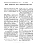 High Temperature Superconducting Oxide Films