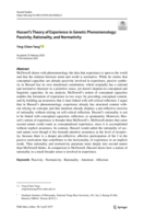 Husserl’s Theory of Experience in Genetic Phenomenology: Passivity, Rationality, and Normativity