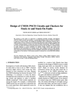 Design of CMOS PSCD circuits and checkers for stuck-at and stuck-on faults