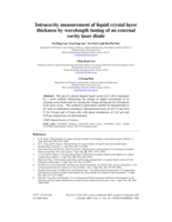 Intracavity measurement of liquid crystal layer thickness by wavelength tuning of an external cavity laser diode